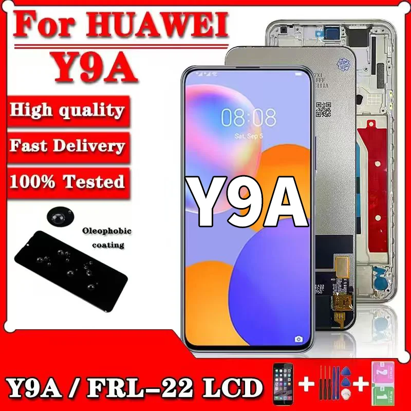 6.63 ''wyświetlacz Y9a ekran dla Huawei Y9A LCD FRL-22 wyświetlacz ekran dotykowy Digitizer zgromadzenie dla Honor X10 5G wyświetlacz TEL-AN00