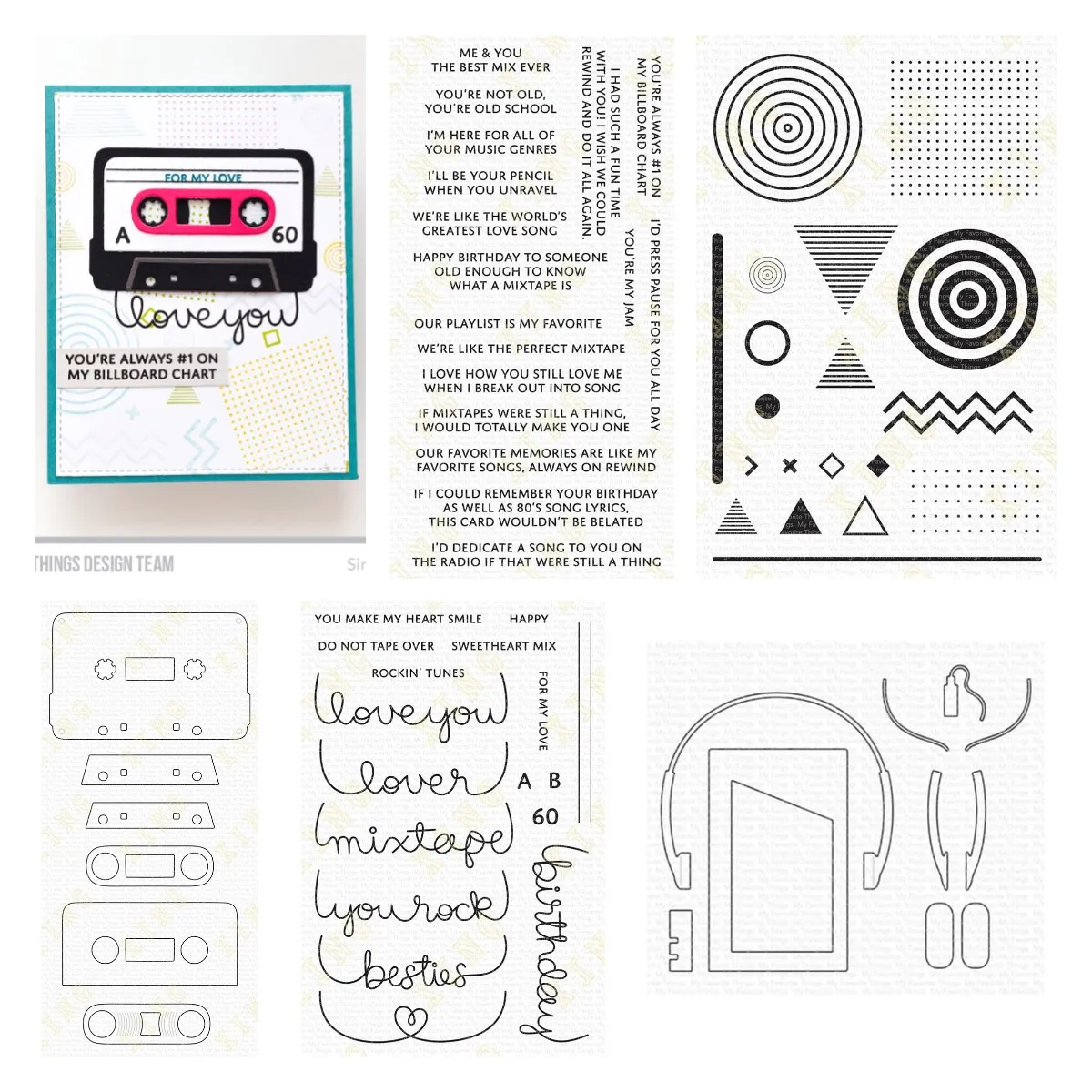 Mixtape Sentiments Stamps and Cutting Dies Diy Handmade Embossing Stencil Scrapbooking Diary Greeting Card Decoration 2023 New
