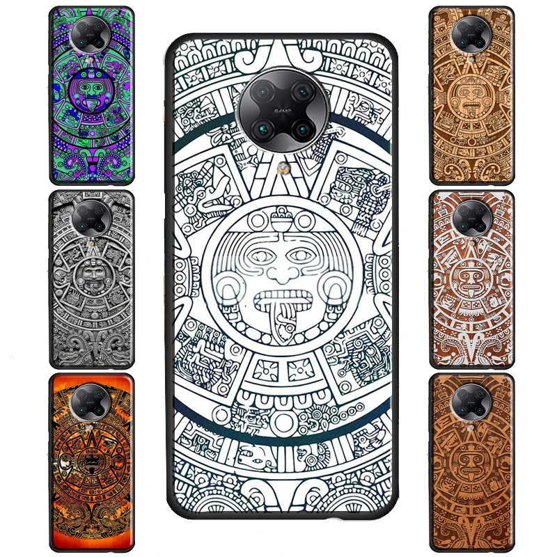 Mayan Calendar Wood Pattern Print Soft Cover For POCO F3 X3 GT F1 M3 M4 X4 NFC X3 Pro Case For Xiaomi 12 10T 11T Pro Mi 11 Lite