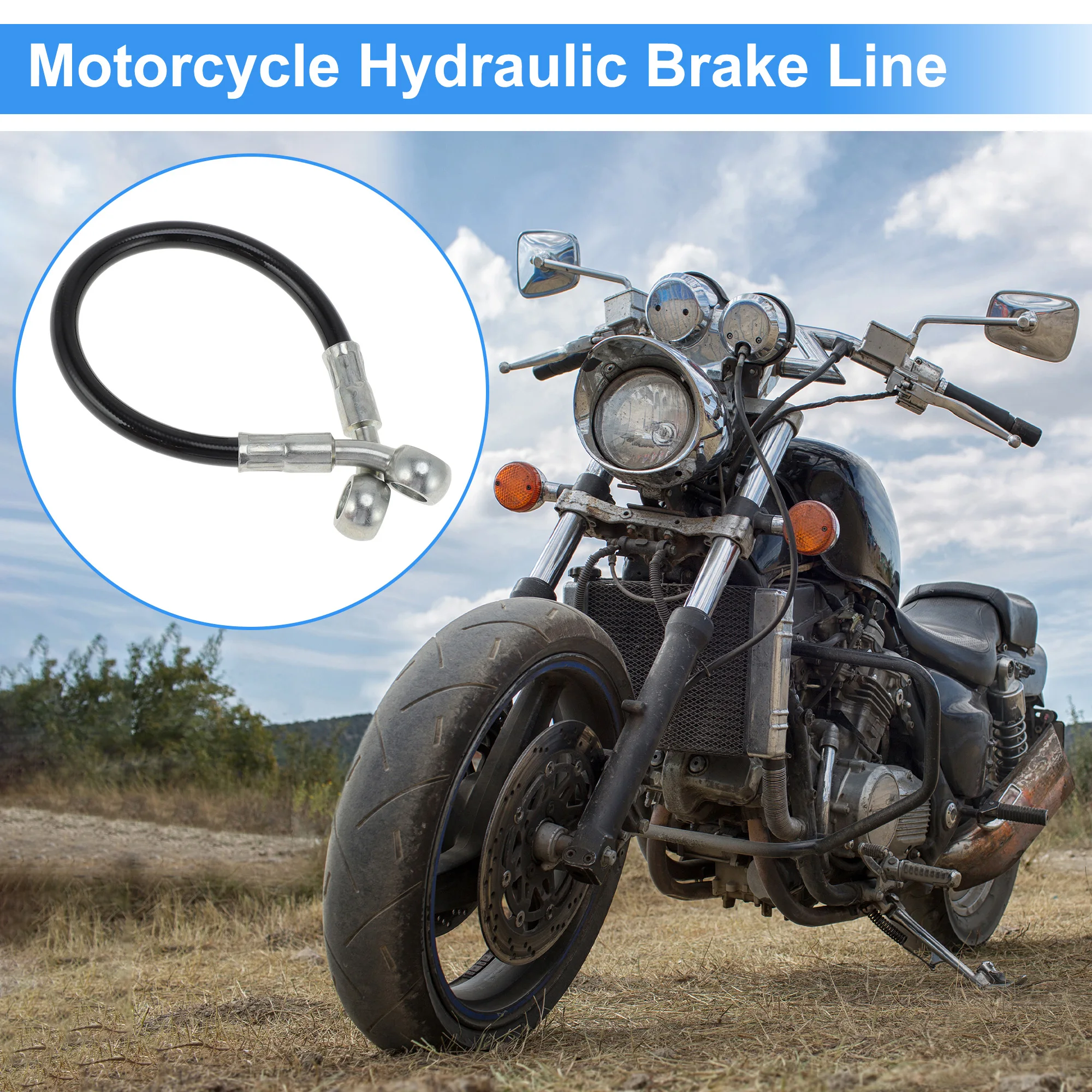 

UXCELL Motorcycle Brake Clutch Oil Hose Line 25cm Universal Brake Line for Most Motorcycles Dirt Bikes ATVs