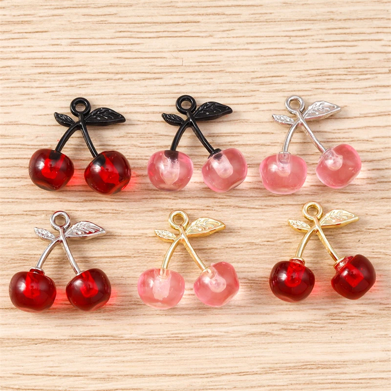 5 Stück gemischte süße Metall-Obst-Kirsch-Anhänger für Ohrhänger, Halsketten, Armbänder, DIY-Bastelarbeiten, Schmuckherstellung, Zubehör – Detail 8