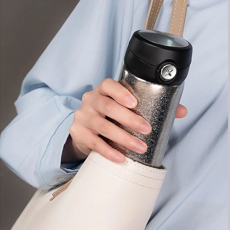 340ml Pure Titanium Spring Cap Thermos Cup,High Temperature Crystallization Vacuum Flask,Portable Outdoor Drinkware,Water Bottle