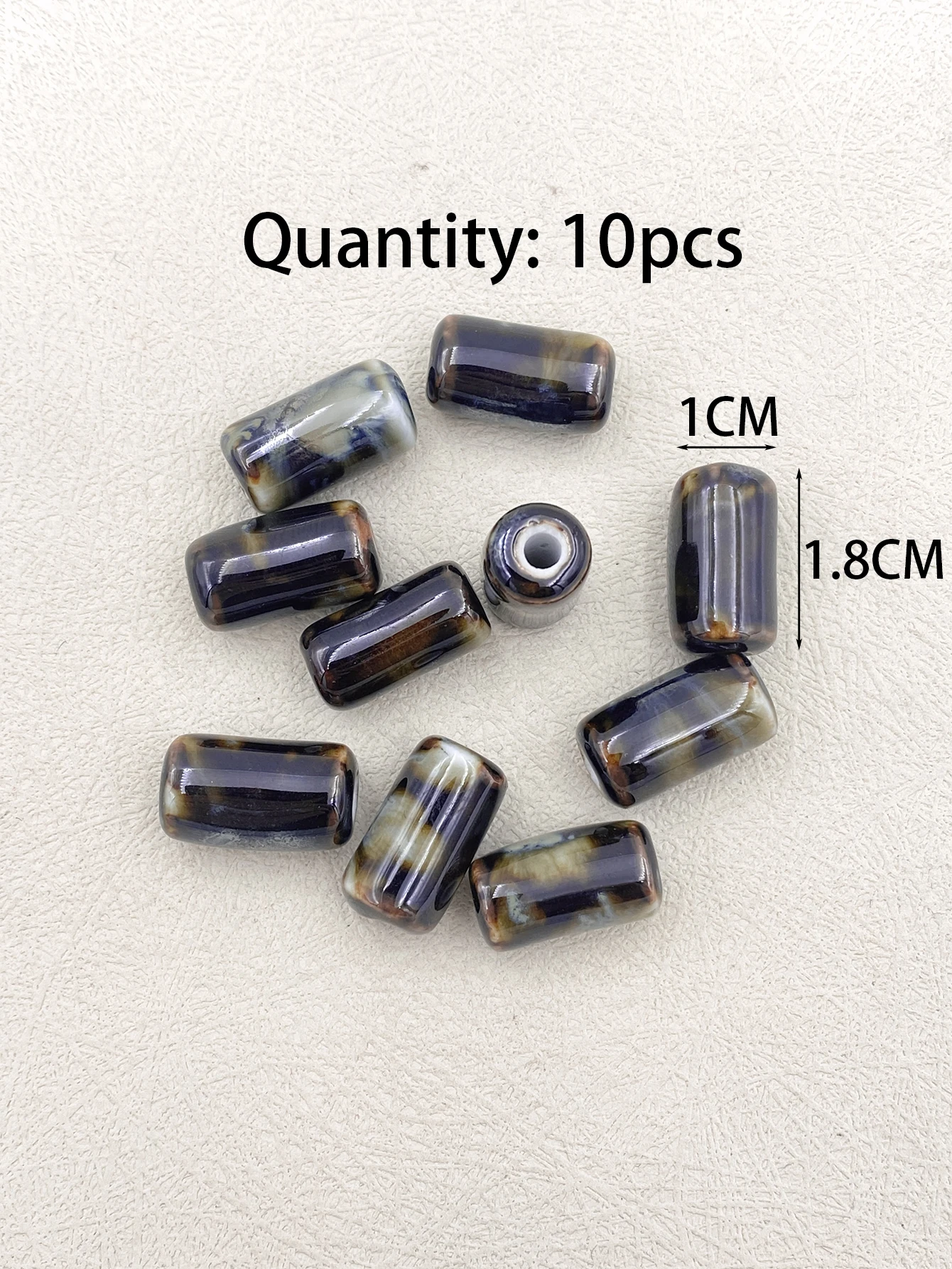 18*10MM Tube Shape Middle Size Long Cylinder Ceramic Spacer Beads For Jewelry Making DIY