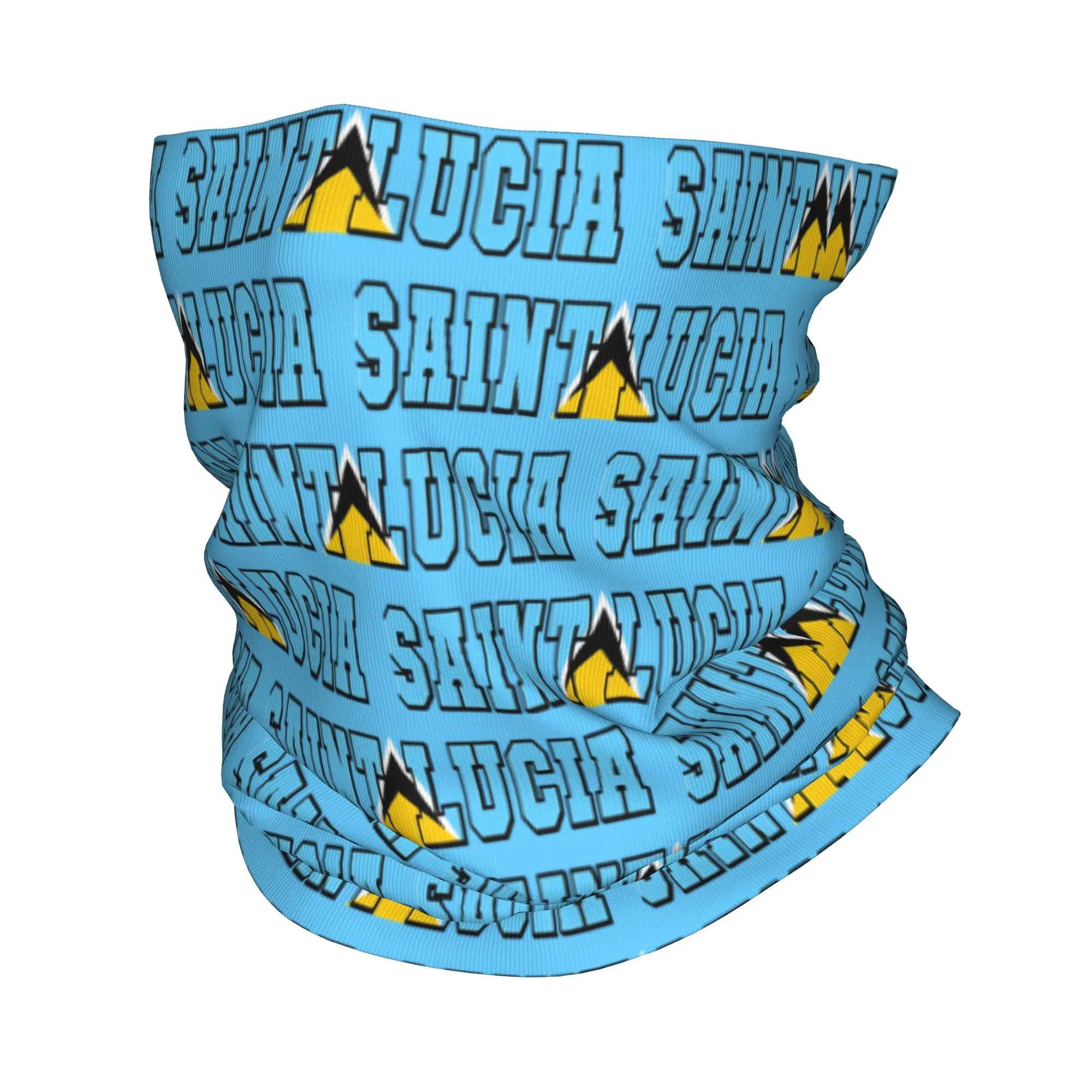 

Saint Lucia Flag Balaclava Outdoor Sports Face Cover Mask Unisex y2k Funny Windproof Bicycle Mask Soft Motorcycle Scarf Bandana