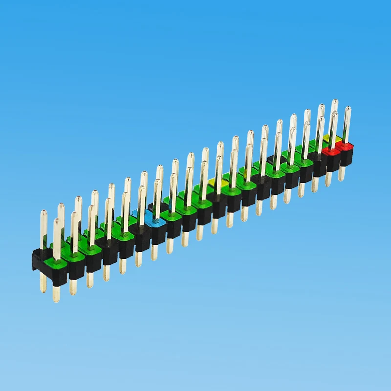 Tira de 2x20 pines, cabezal macho doble para Raspberry Pi 4 Zero 2W, doble fila, 20 pines macho GPIO, extensión de cabezal de apilamiento colorido, 1/2 Uds.