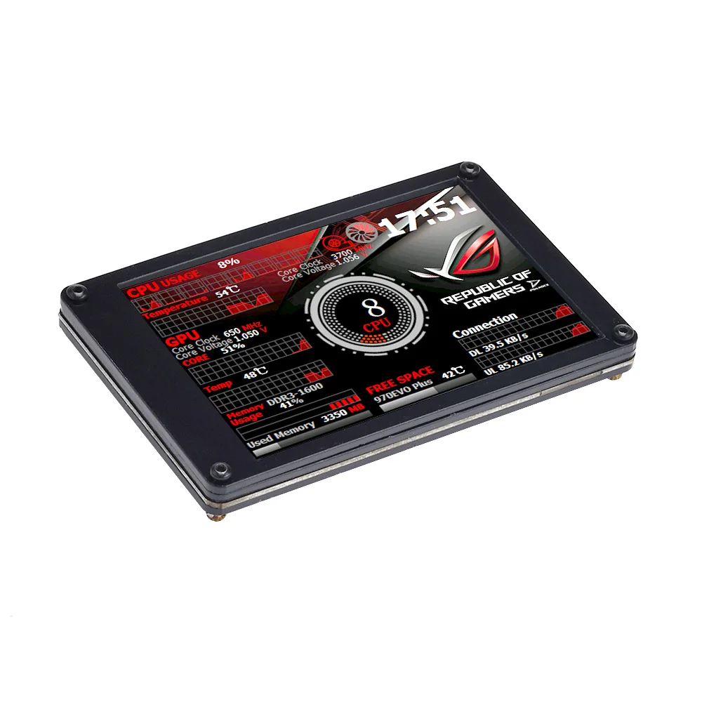 New 3.5 Inch IPS LCD Monitor Display With RGB Breathing Light AIDA64 USB 2LCD USB Display Sub-Screen Support For Raspberry Pi