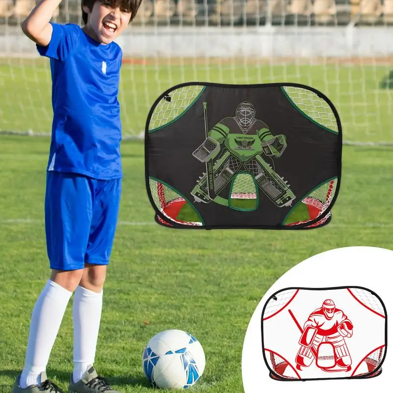 Soccer Goals Backyard Folding Popup Soccer Net Indoor Mini Folding Soccer Goal Net Plastic Football Post Frame Set Sports Toys