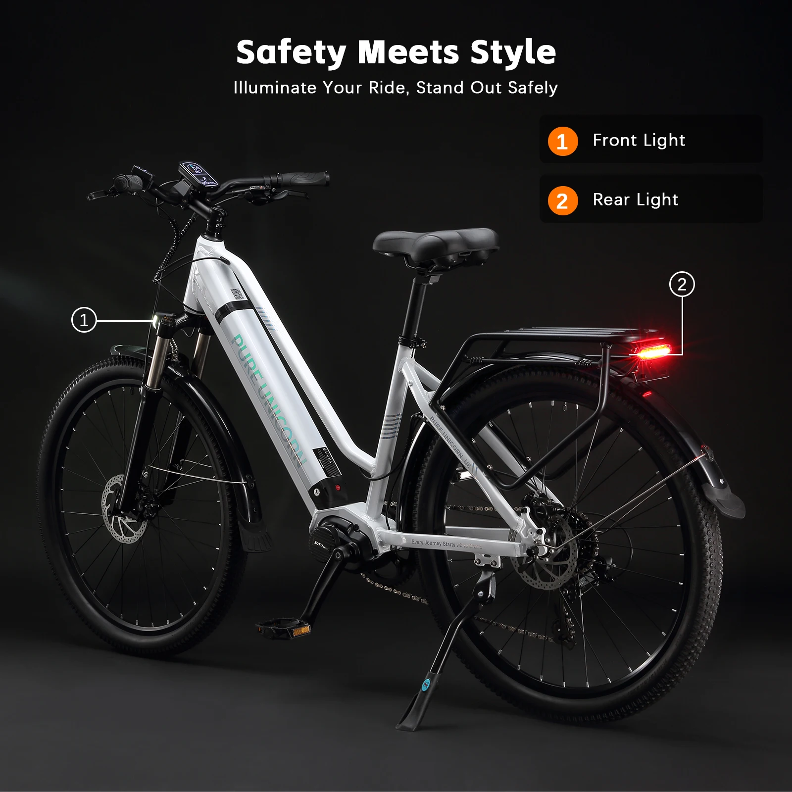 PURE UNICORN U8 Elektrofahrrad für Damen 48V 500W Mittelmotor E-Bike LCD Farbdisplay E-Bike 14Ah Hydraulische Bremsen E-Bike – Detail 9