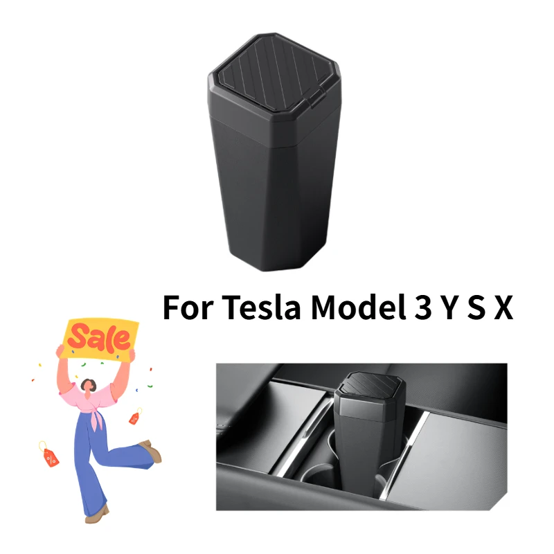 

Мусорный бак для Tesla Model 3/Y/X/S Model Y Juniper, мусорный бак с боковой дверью, мусорный бак с крышкой, центральный ящик для хранения, органайзер, чехол