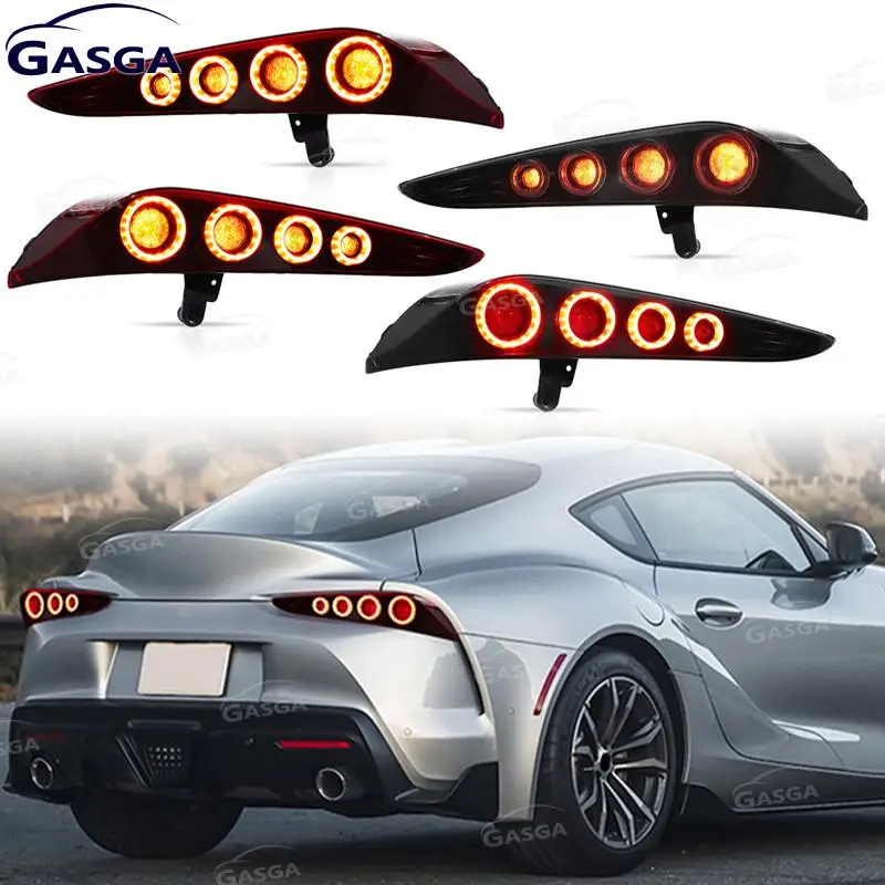 Brake Lamp Pair LED Car Tail Lights Assembly Modified Streamer Turn Signal Running Light For Toyota GR Supra A90/A91 2018-2023