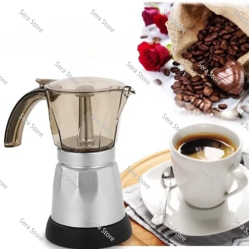 

220V Plug-in Coffee Appliance Office Coffee Pot Coffee Machine Convenient Aluminum Electric Heating Mocha Pot