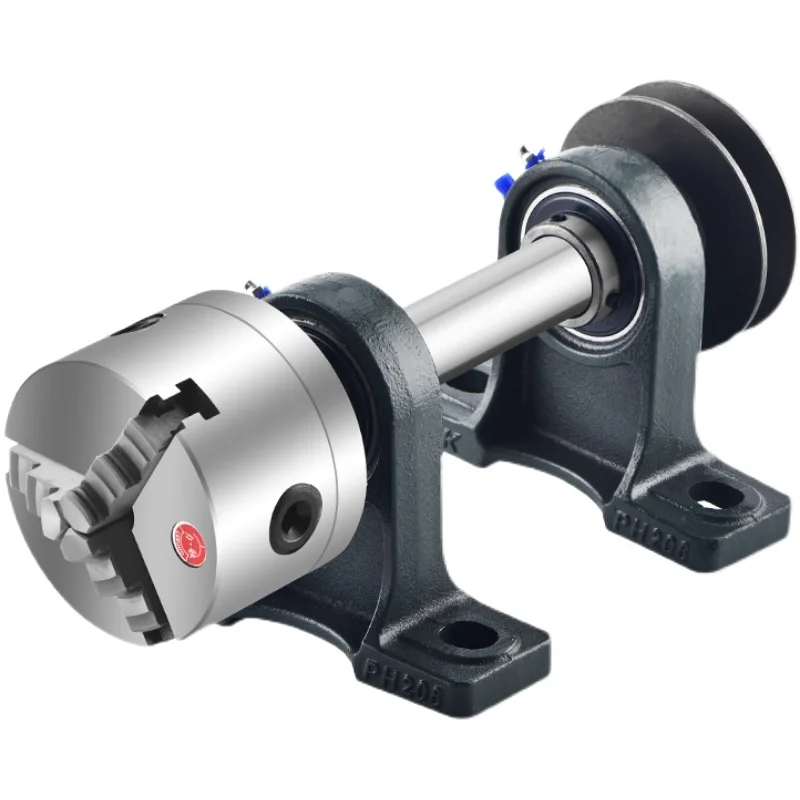 Self-made Woodworking Small Lathe Spindle with Flange Three-claw Four-claw Chuck Tail Seat Simple Bead Machine Assembly Set