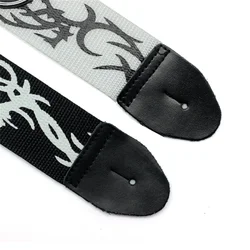 New Guitar Strap Adjustable Strap Black For Electric Acoustic Guitar Bass Guitar Strap Leather End 1 * Guitar Strap