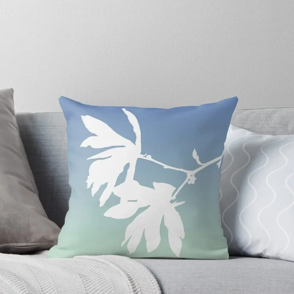 Magnolia Tree in Bloom in Bethlehem, Aqua Gradient Throw Pillow bed pillows pillow cover christmas pillow