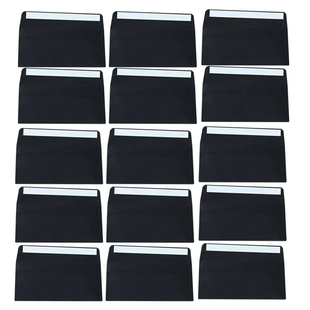 

20Pcs Self Seal Envelopes Black Standard Size Self Adhesive Envelopes for Birthday Invitations Money Mailing Business Invoices
