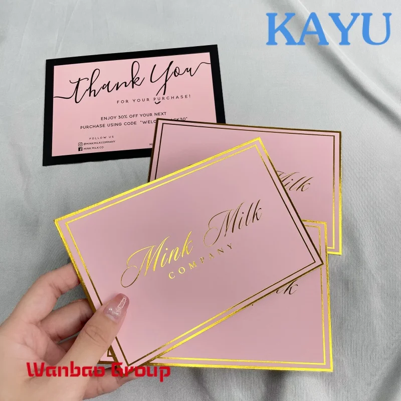 

Custom Luxury custom logo gold foil stamping business card jewelry display cards coupon postcard clothing thank you cards for b