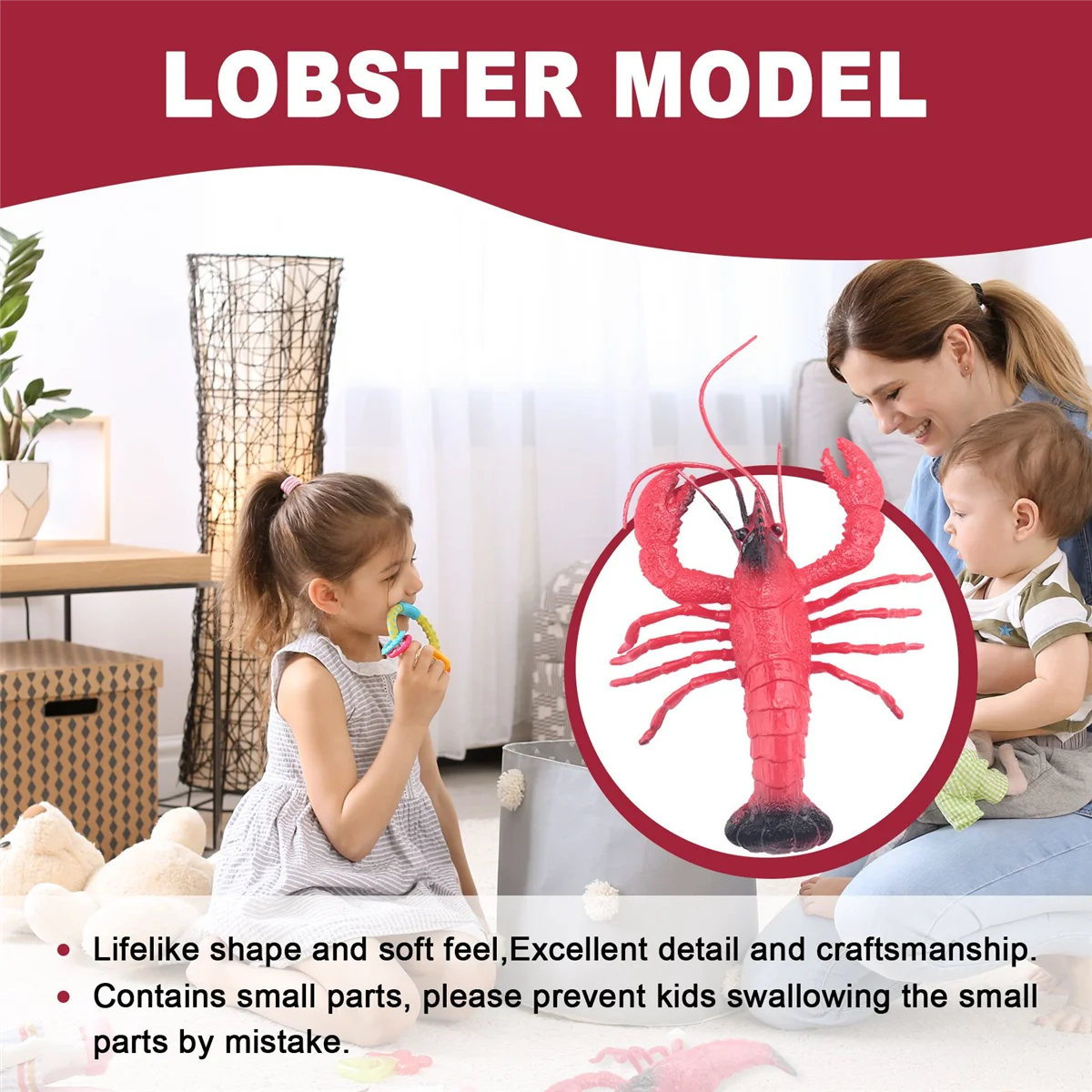 Modelo de langosta moderno Simulación de langosta Juguete para niños - Rojo
