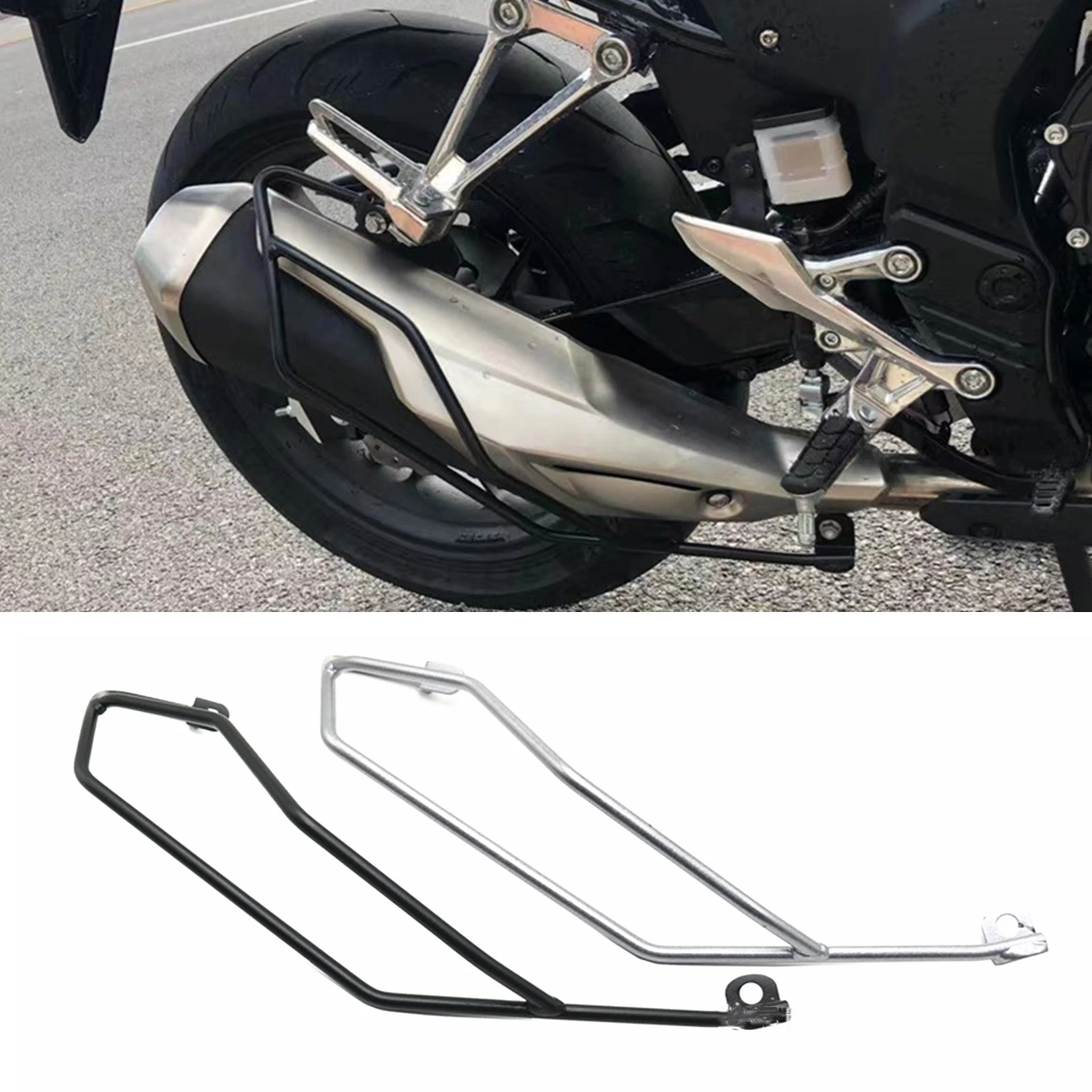 

For Honda CB500X 2019-2023 Carbon Steel Motorcycle Exhaust Pipe Guard Crash Bar Protector Bracket