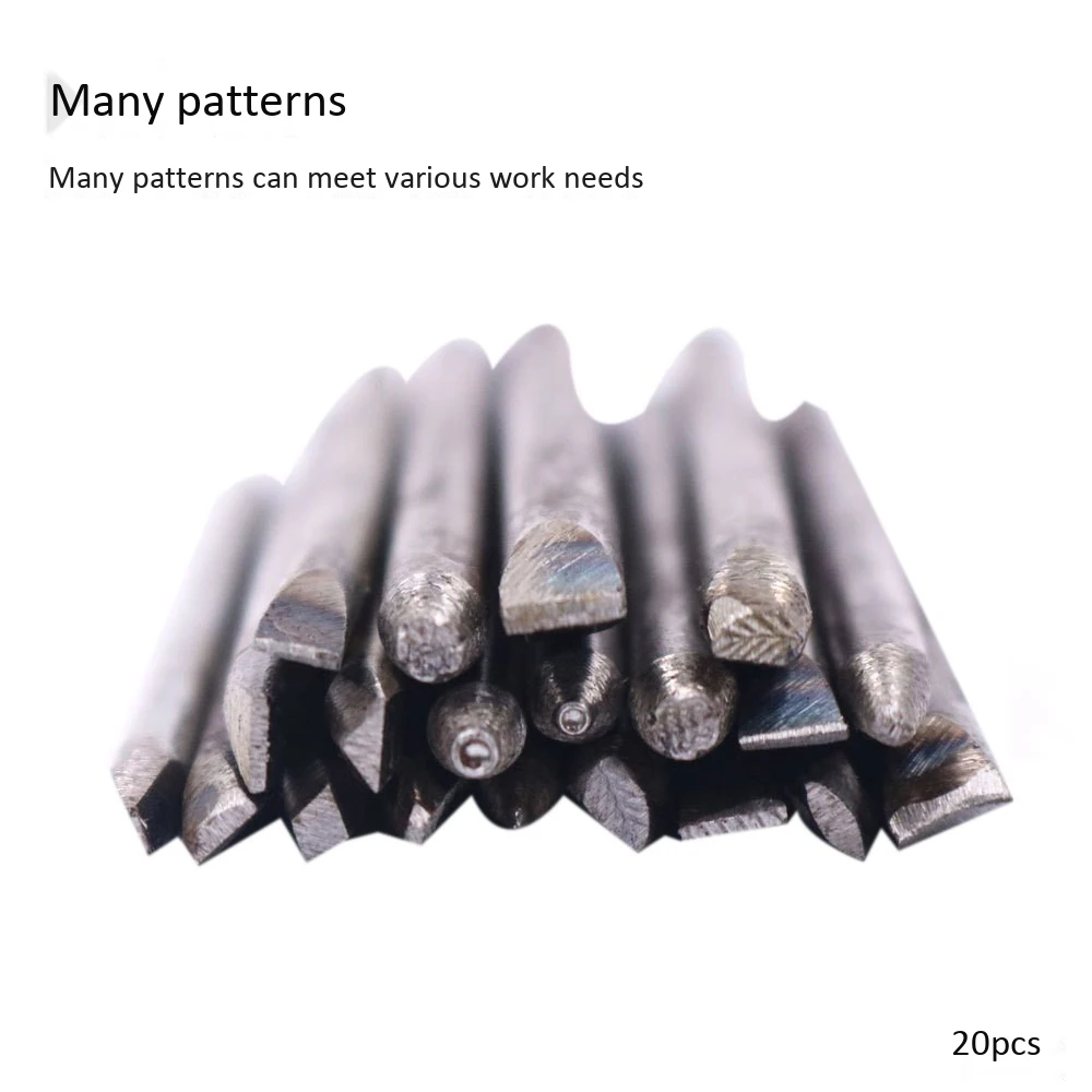 20 Stück Leder markierung Schnitzen Blumen meißel Werkzeuge DIY Stempel Stempel Arbeit Stempel Schmuck Blume Stahl Metall Stempel form