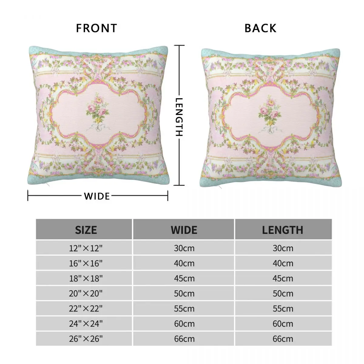 French Rococo Floral Panel Pillowcase Polyester Linen Velvet Pattern Zip Decor Pillow Case Sofa Seater 45x45