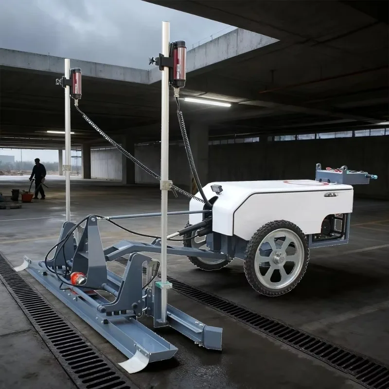 Laser Synchronous Leveling Screed Machine Multi Point Laser Real Time Correction Keep Floor Flat High Precision Concrete Paving