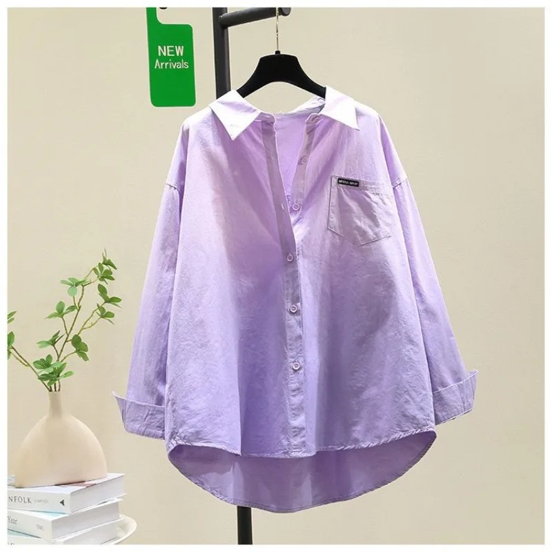 High-end Gradient Color Shirt Women's Pure Thin 2025 Autumn New Loose Long-sleeved Outer Top