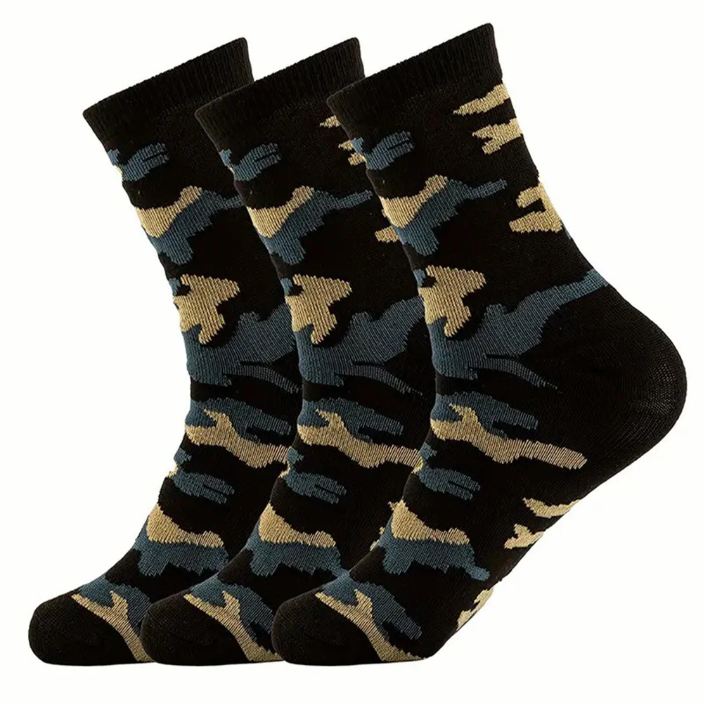 3/12 Paar Herren-Socken mit Camouflage-Muster, modischer Street-Style, geruchsabweisend, schweißabsorbierend, atmungsaktiv, für alle Jahreszeiten, Freizeitsocken – Detail 8