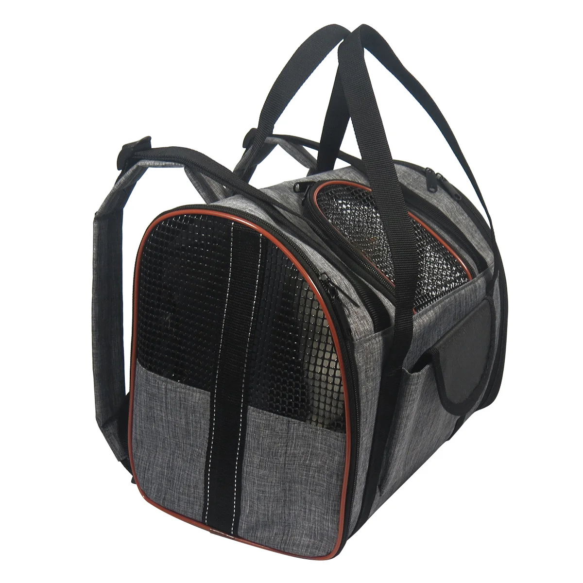 

Pet Outdoor Backpack Stylish Dog Cat Carrier Bag Folding Mesh Breathable Travel Pet Backpack Grey Coffee Dog Carrier Bag