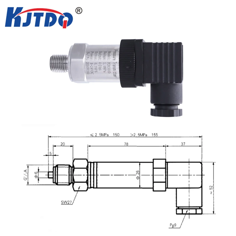 52650 M12 pressurized underwater robot 4-20mAh 0-5v 0-10v high quality pressure sensor