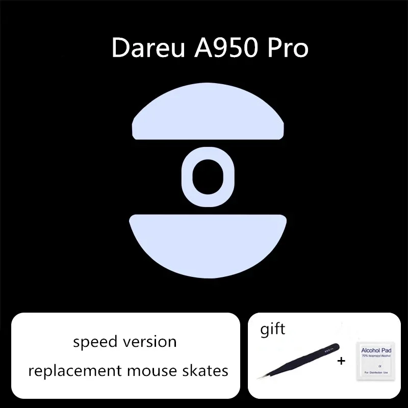 1 Set Ultraglide Mouse Skates For Dareu A950 Pro Control Speed Mouse Feet ICE Version Mice Glides PTFE Feet