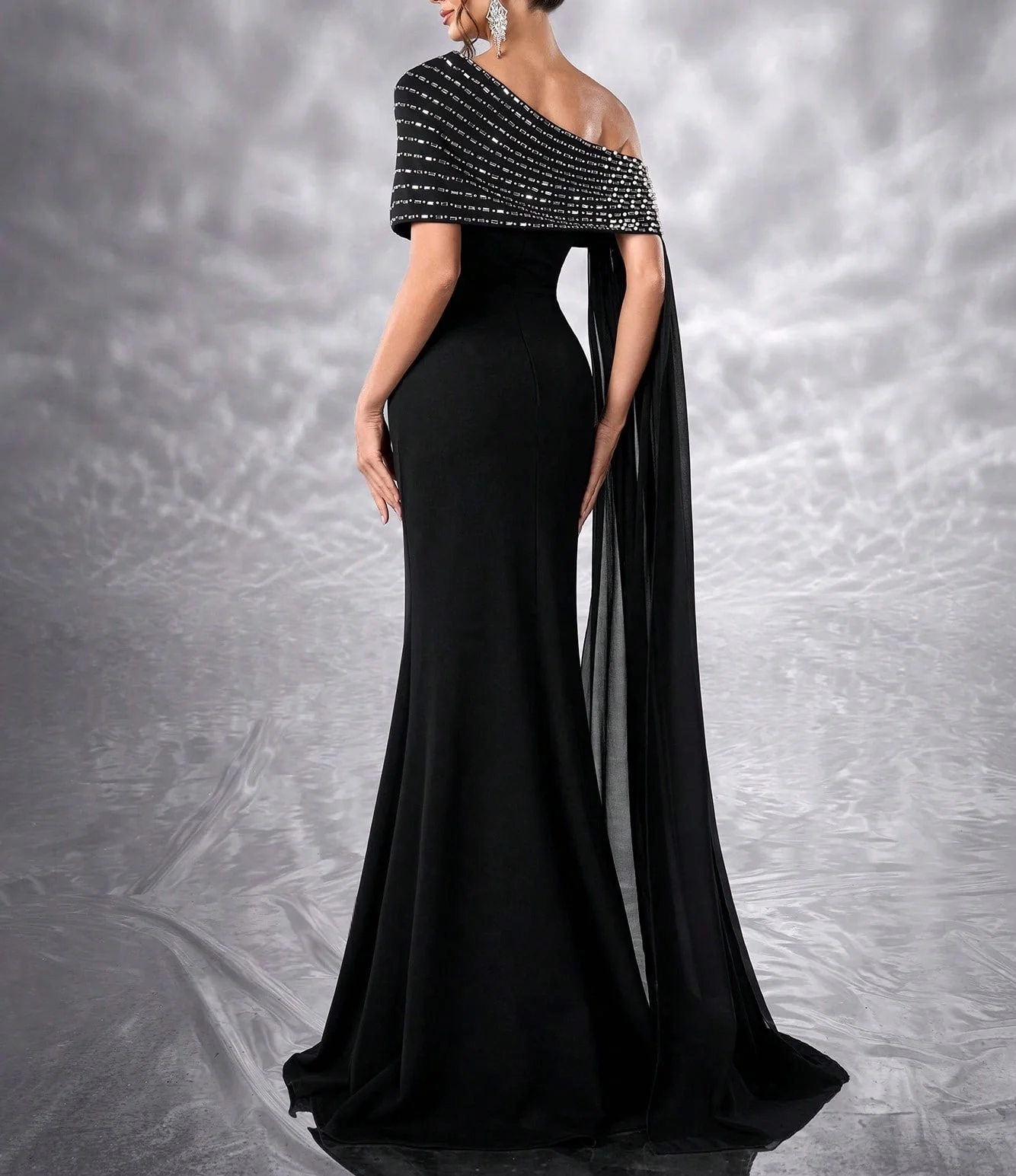 Adore personalizado temperamento elegante novo conjunto de ombro inclinado com diamantes banquete socialite ocasião especial vestido de noite