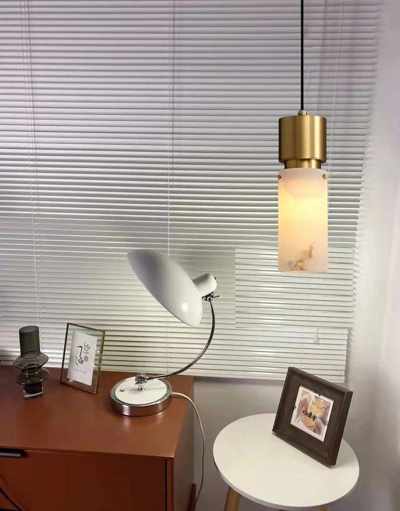 Natural Marble Chandelier Brass E14 Bulb