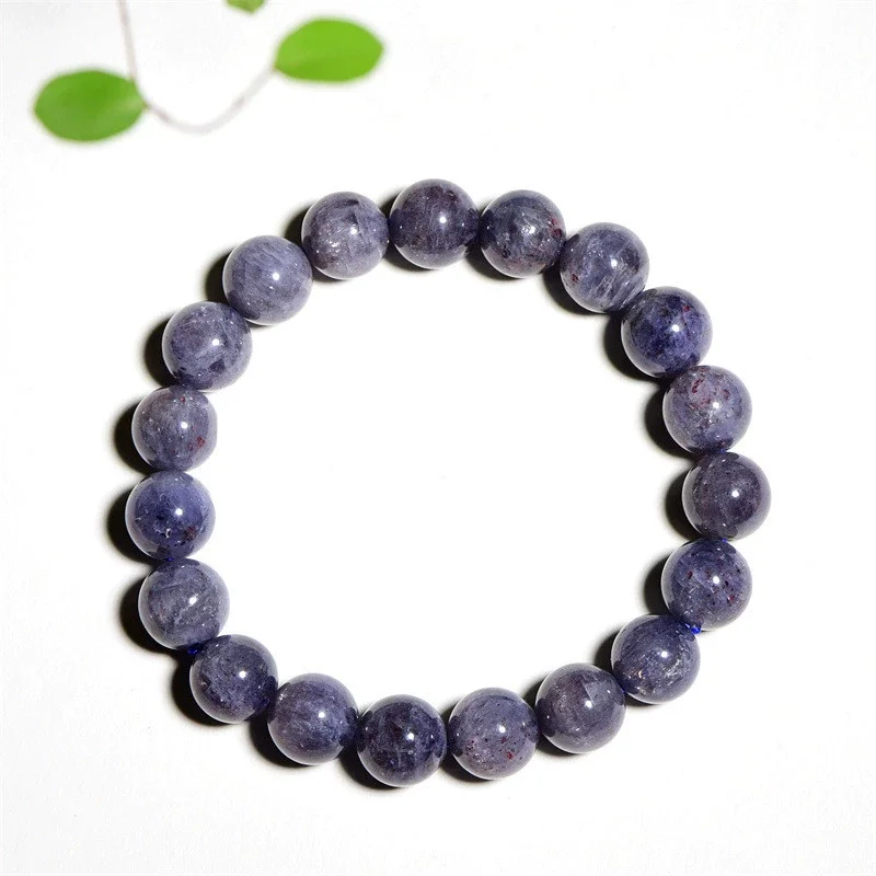Natural Blood Blue Dichroite Iolite Star Light Bracelet Women Men Cordierite Blue Iolite Round Beads Genuine AAAAAA