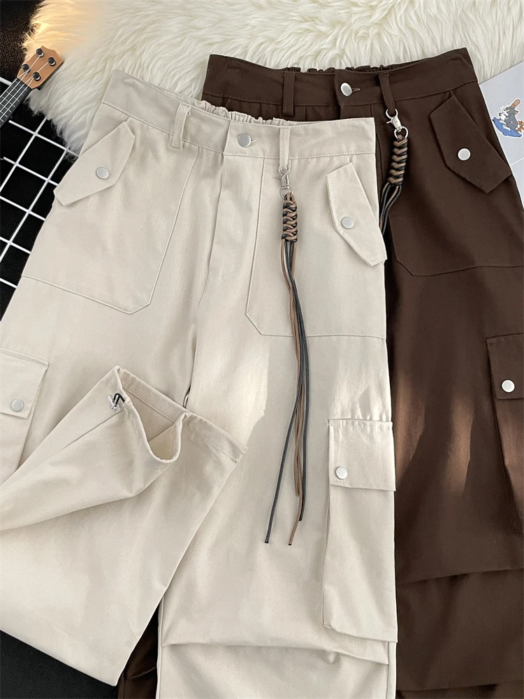 

American Style Work Pants Loose Straight Leg Retro Hip Hop Street Dance Casual Trousers for Men Summer Long Pants