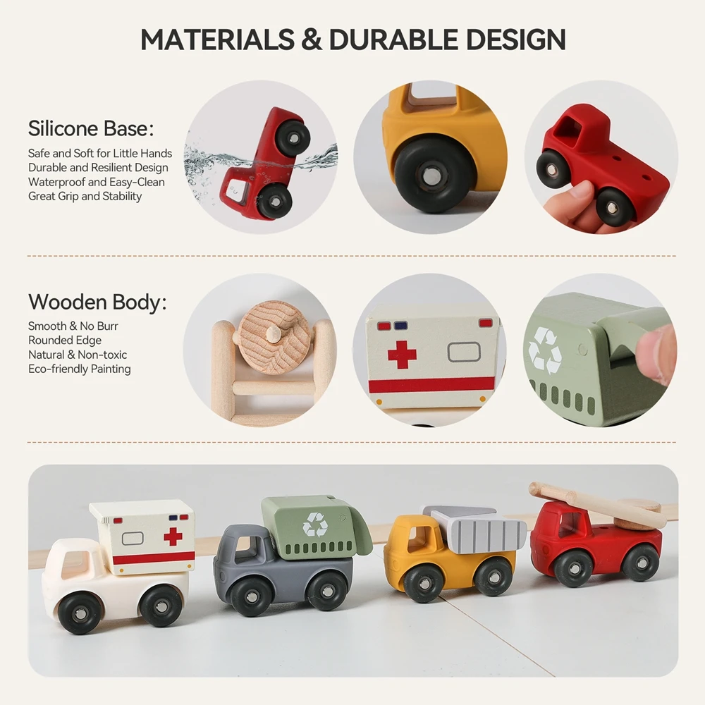 Baby Car Toy Silicone Stacked Building Block Car Multi-occupation Scenario Simulation Game Room Decoration Arrangement Baby Gift