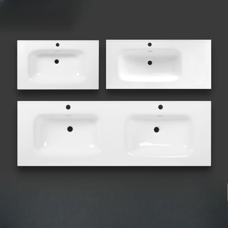 Ceramic wash basin large size bathroom cabinet basin, Zhijie glaze surface left and right basin, double basin, basin