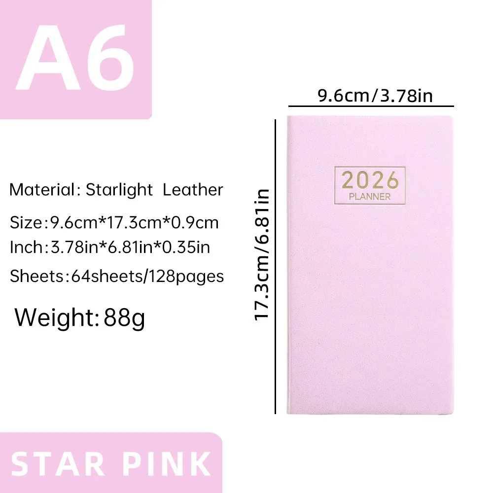 A6 2026 Schedule Book Laser Shell Design English Appointment Books To Do List with Calendar Diary Weekly Planner School Office