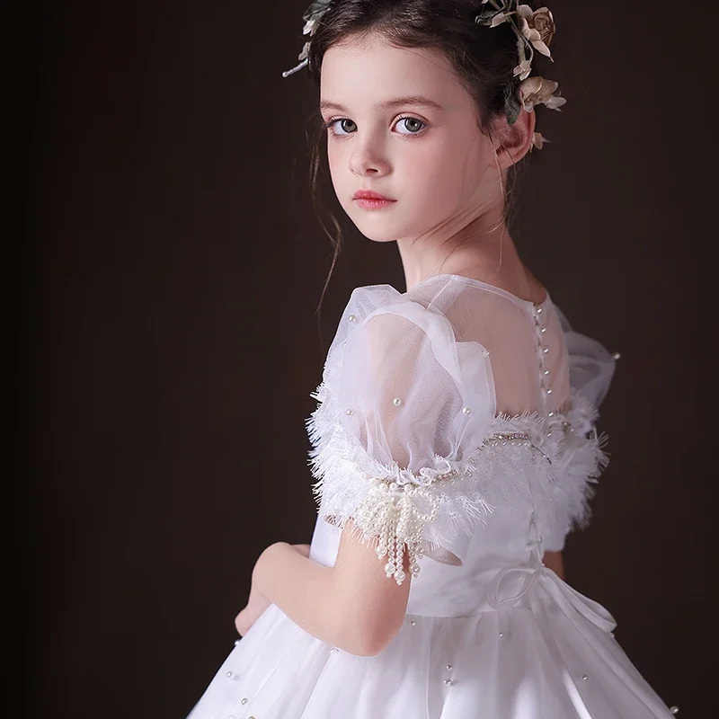 Custom JDY High Flower Girl Dress Wedding Party Gown Birthday Pageant Gown for Kids Formal Evening Party Gown فساتين اطفال
