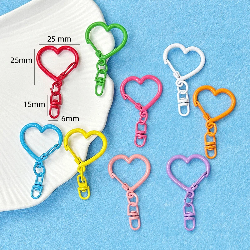 Colored Heart Keychain Hook Jewelry Buckle Metal Key Chains
