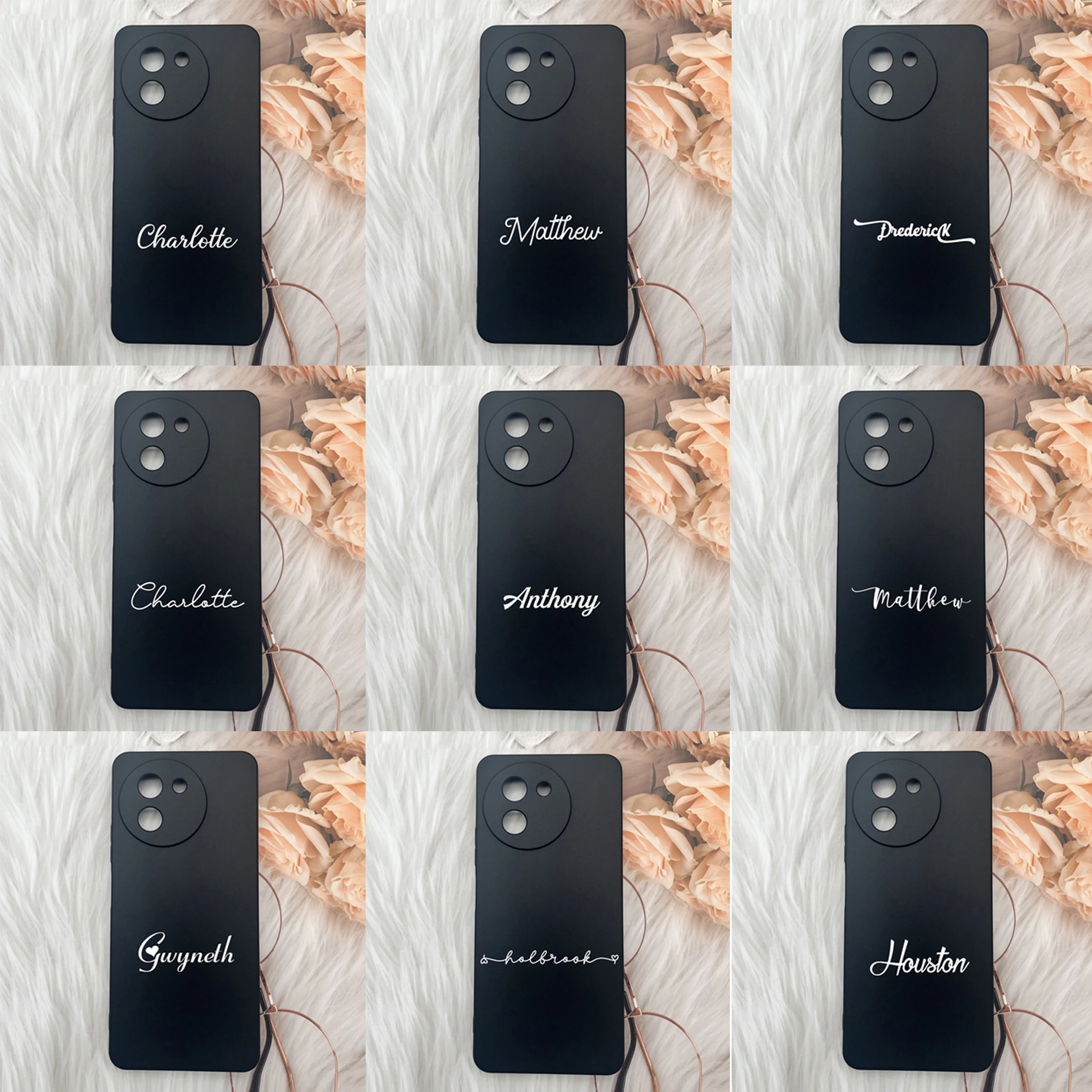 

Personalised Custom Name Phone Case For Doogee Note 59 Pro Plus Black TPU Soft Protective Back Cover For Doogee Note 59 DIY