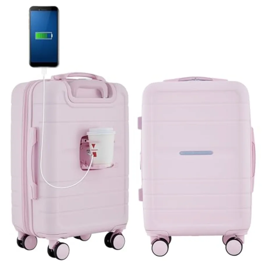 

St. Martin Carry-On Luggage with Cup Holder/USB Ports