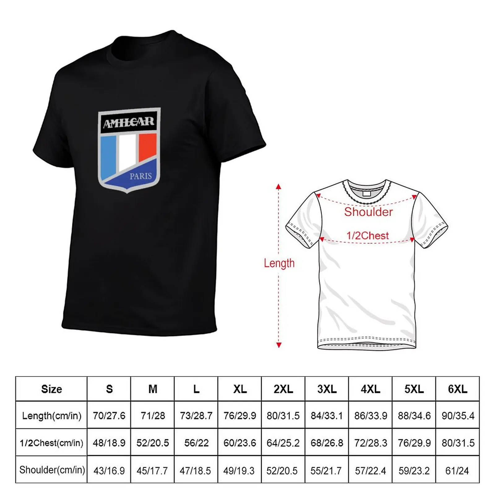 Amilcar French car badge T-Shirt blacks cute tops men t shirts high quality