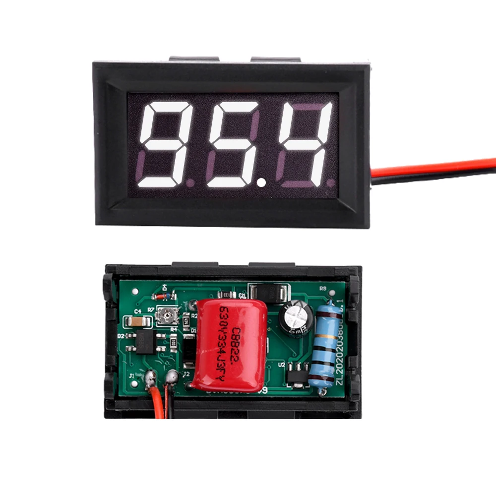 AC70~500V Voltmeter Ammeter Digital Voltage Tester Monitor LED Display Voltmeter Indicator Light Electrical Instruments 0.56"
