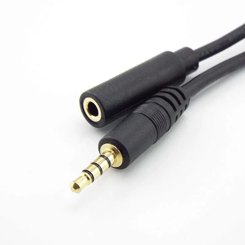 3 4 Pole Male to Female 3.5mm AUX Jack Audio Extension Cable Cord Auxiliary Headphone Earphone Speaker Stereo Audio Cables A6