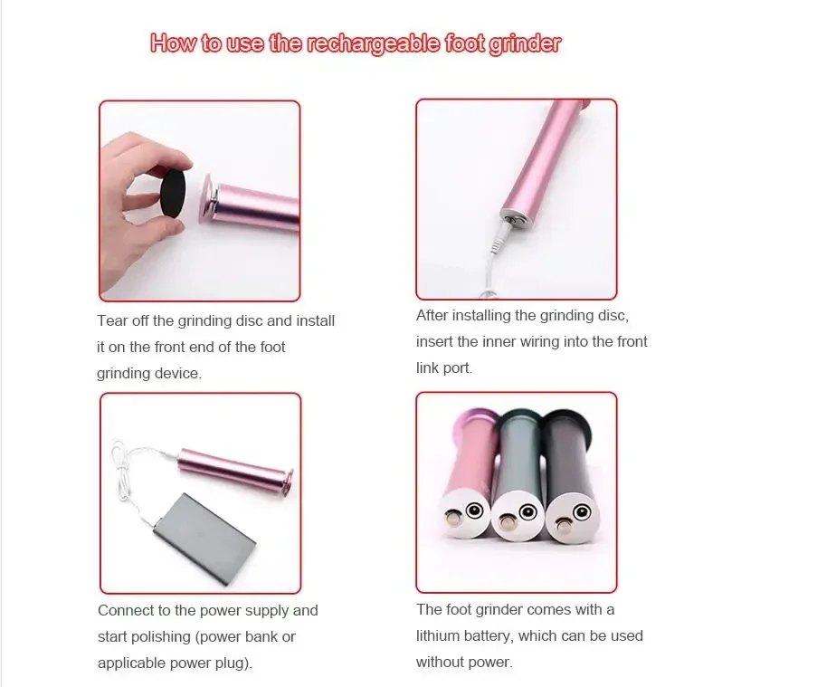 Профессиональные беспроводные инструменты для педикюра, пилочка для ног, электрическая шлифовальная машина для ног, средство для удаления омертвевшей кожи, мозолей, педикюрная машина