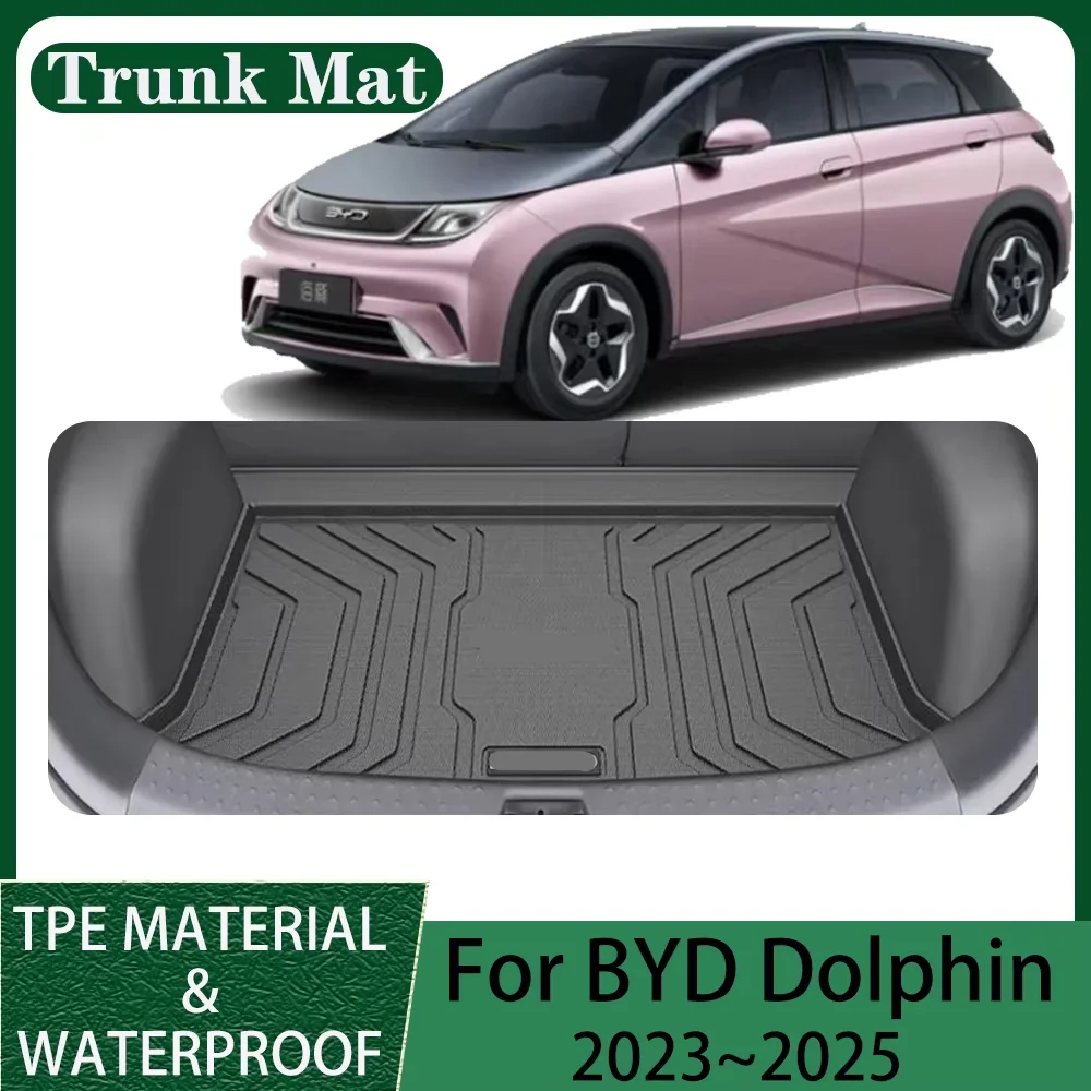For BYD Dolphin 2023~2025 2024 Car TPE Waterproof Trunk Mat Trunk Cover Tray Anti- Scratch Protect Carrying Interior Accessories