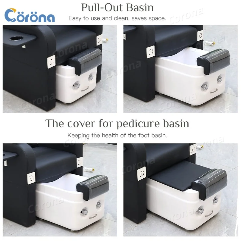 Nail Salon Pedicure Chair Adjustable Backrest Pedicure Chair Foot Spa Basin for Nail Salon Furniture