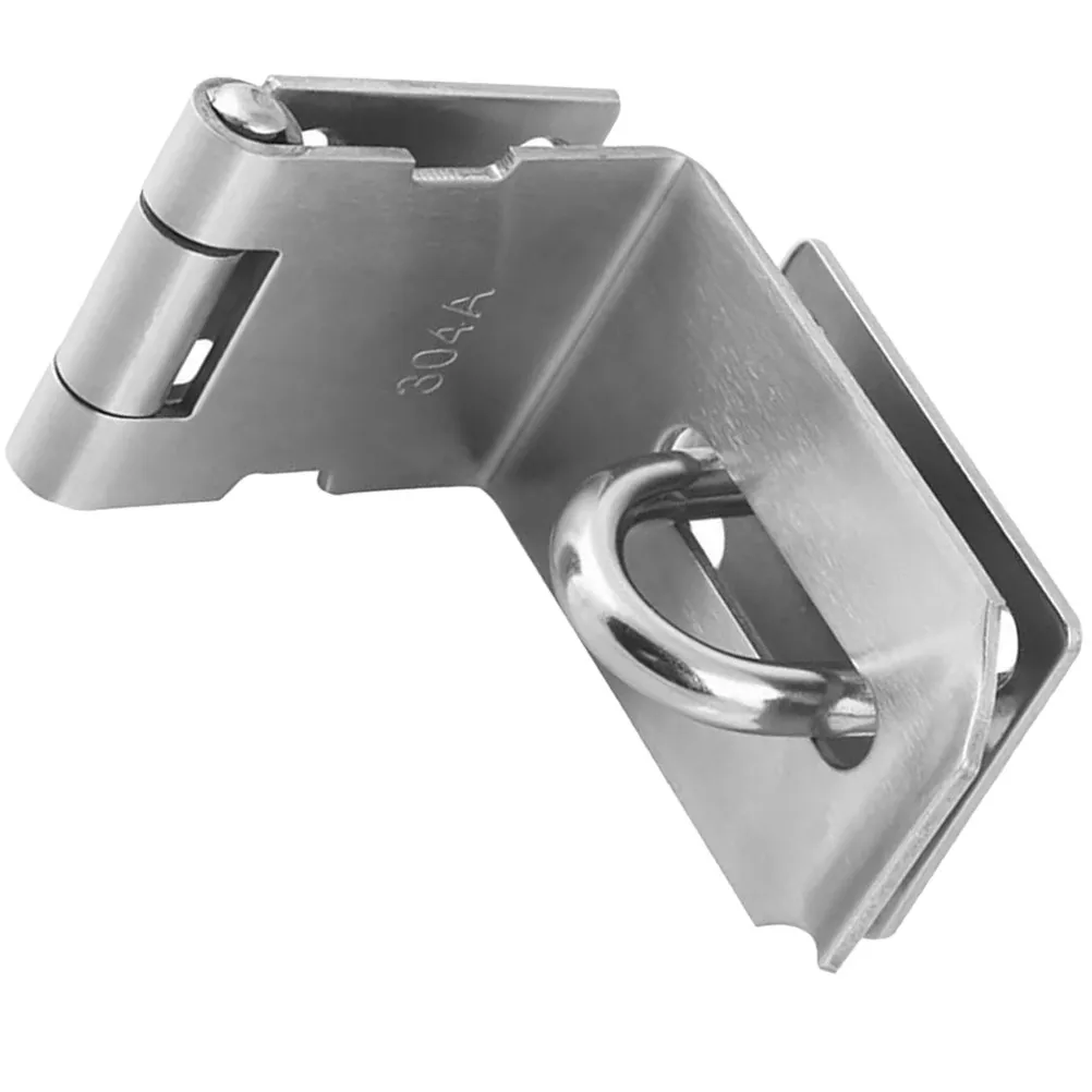 4 Inch 90 Degree Stainless Steel Padlock Hinge Latch Door Security Latch Lock Barn Hasp Sliding Garage Locking Slide Hasp Latch
