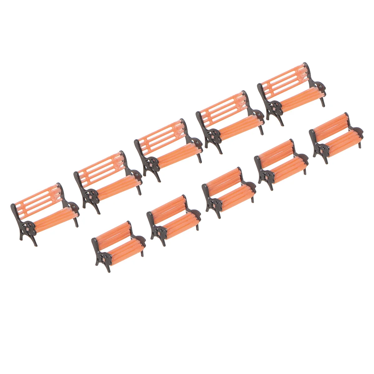 

10 Pcs Mini Park Bench Miniature Landscape Accessory Long Chair Micro Model