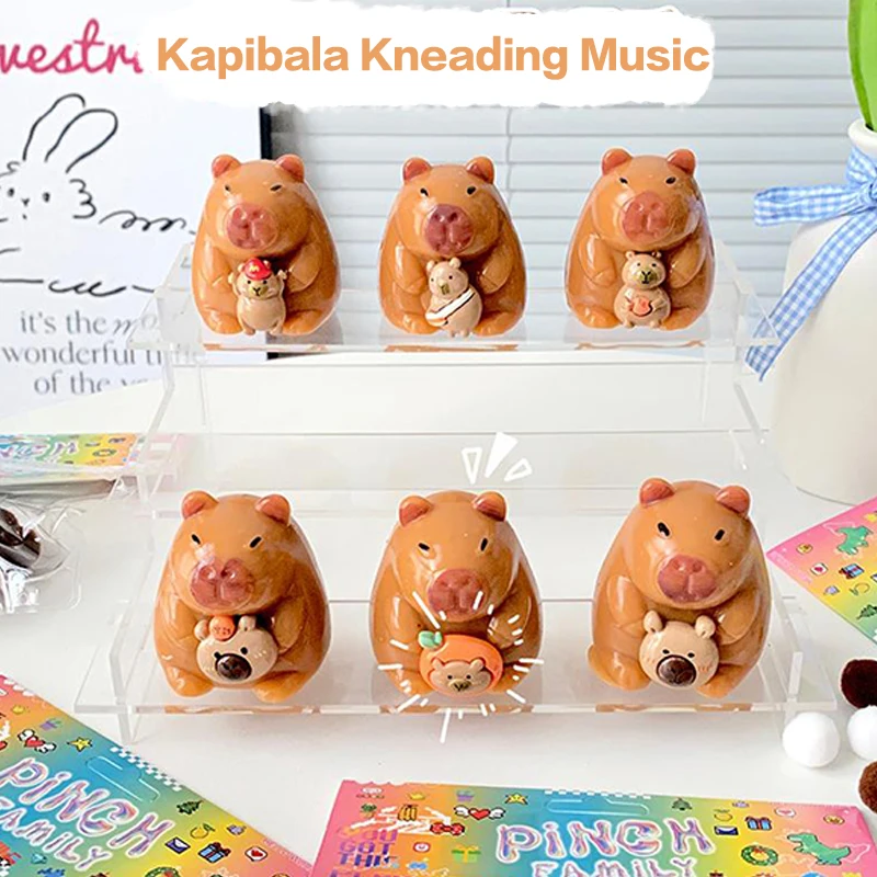 Cute Soft Capybara Pinching Toy Cute Sticky Texture Silicone Toys Kawaii Slow Rebound Decompression Toy Happy Kids Toys Gifts